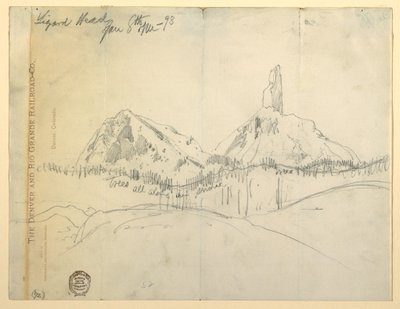 Kresba, Lizard Head, Colorado od Thomas Moran