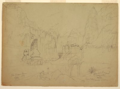 Kresba, Kaňon Rio Virgin, jižní Utah, 1873 od Thomas Moran