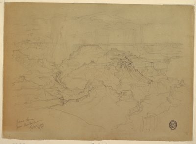 Kresba, Grand Canyon v dešti, 1873 od Thomas Moran