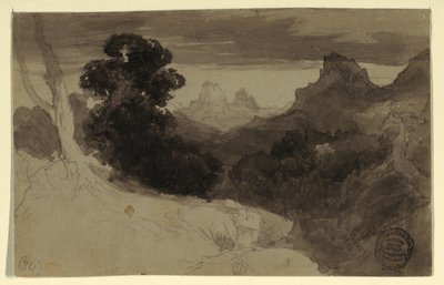 Kresba, Pohled na Tetony, Wyoming, 1874 od Thomas Moran