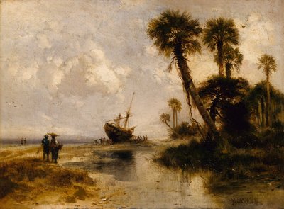 Ostrov Fort George, Florida od Thomas Moran