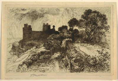 Hrad Harlech, Severní Wales od Thomas Moran