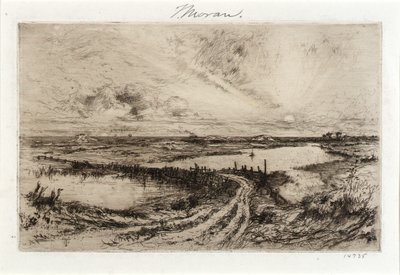 Hook Pond a starý most od Thomas Moran