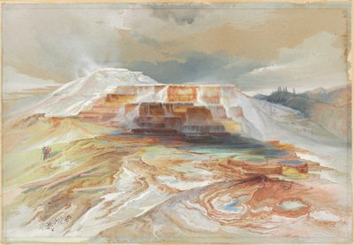 Horké prameny řeky Gardiner, Yellowstone od Thomas Moran
