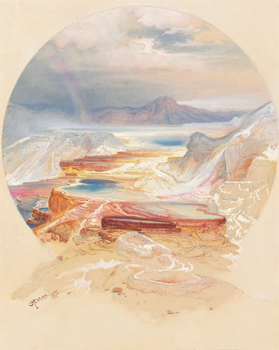 Minerva Terrace, Yellowstone od Thomas Moran