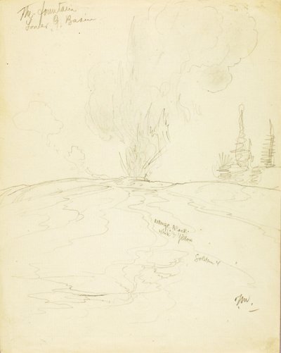 Fontána, Dolní povodí gejzírů, Yellowstone od Thomas Moran