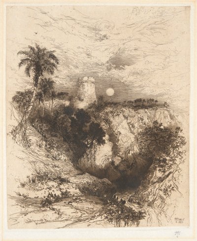 Věž Cortez, Mexiko od Thomas Moran