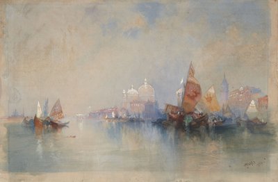 Benátky: laguna s pohledem k Santa Maria della Salute od Thomas Moran