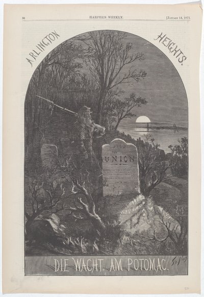 Arlington Heights. Die Wacht. Jsem Potomac. od Thomas Nast
