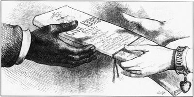 Karikatura ‚The Civil Rights Bill‘ publikovaná v časopise ‚Harper