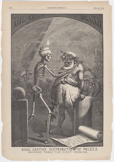 Rozdělení cen krále smrti. Bacchus bere první prémii. od Thomas Nast