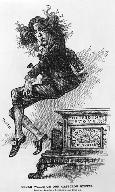 Oscar Wilde na našich litinových kamnech. Další americká instituce se posadila, ilustrace z Harper
