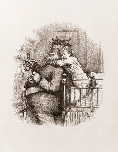 Santa Claus od Thomase Nasta, cca 1892 (č/b rytina) od Thomas Nast