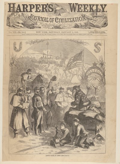 Santa Claus v táboře z Harpers Weekly, 3. ledna 1863. od Thomas Nast