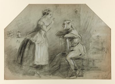 Žena a šašek (?) od Thomas Nast