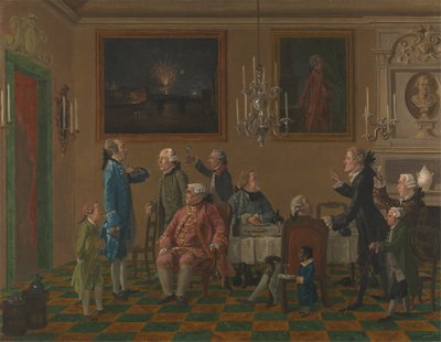 Britští pánové v domě sira Horace Manna ve Florencii od Thomas Patch
