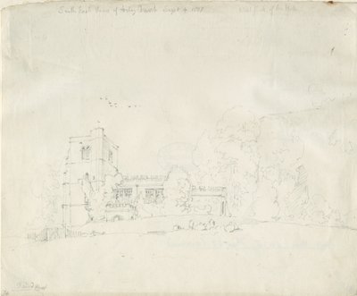 Arley Church: kresba tužkou, 4. září 1837 od Thomas Peploe Wood