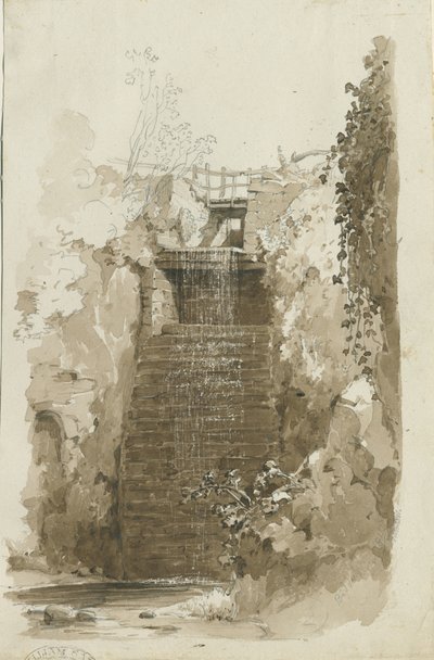 Biddulph - pohled na venkov: kresba perem a lakem, 8. června 1837 (kresba) od Thomas Peploe Wood