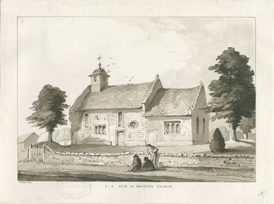 Blurton Church: sépiová kresba od Thomas Peploe Wood