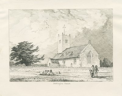 Bobbington Church: kresba perem, 1837 od Thomas Peploe Wood