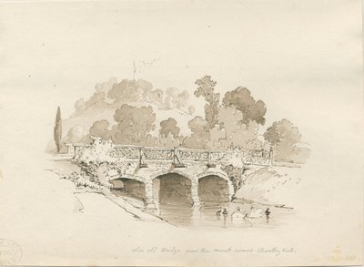 Chartley Hall: skica perem a mytím, 1837 od Thomas Peploe Wood