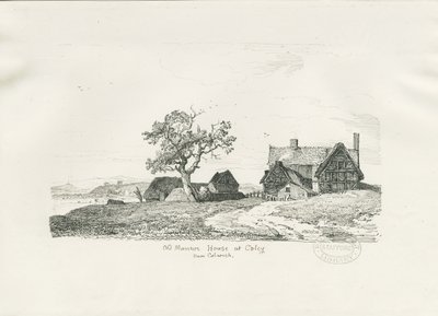 Colwich - Old Manor House at Coley: kresba perem a tuší, 1836 od Thomas Peploe Wood