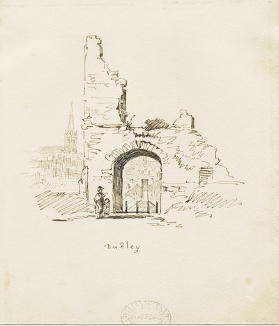 Dudley Castle - The Keep: skica tužkou, nd [19. století] (kresba) od Thomas Peploe Wood