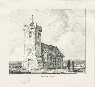 Dunston Church: kresba perem od Thomas Peploe Wood