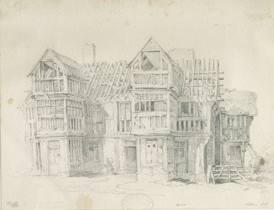 Eccleshall - Biana Hall: kresba tužkou, 1835 od Thomas Peploe Wood