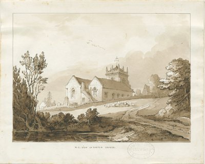 Forton Church: lavírovaná kresba, nd [?1838] (kresba) od Thomas Peploe Wood