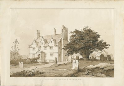 Forton Hall: lavírovaná kresba, nd [?1838] (kresba) od Thomas Peploe Wood