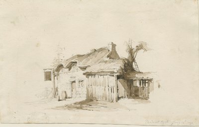 Fradswell - Cottage on Heath: kresba tužkou a lavírováním od Thomas Peploe Wood
