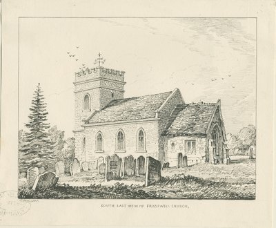 Fradswell Church: kresba perem a tuší od Thomas Peploe Wood