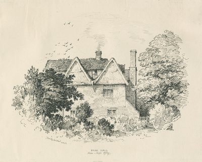 High Offley - Park Hall: kresba perem a tuší (vinětace) od Thomas Peploe Wood