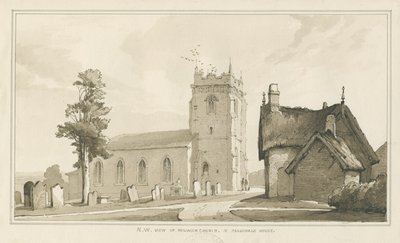 Milwich Church and Farsonage House: perokresba, nd [? 1838] (kresba) od Thomas Peploe Wood
