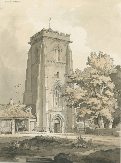 Ranton Abbey [Převorství]: perokresba, nd [? 1838] (kresba) od Thomas Peploe Wood