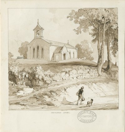 Stafford - Whitgreave Chapel: sépiová kresba, nd [c 1838] (kresba) od Thomas Peploe Wood