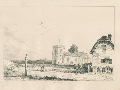 Stowe Church: kresba perem a tuší od Thomas Peploe Wood