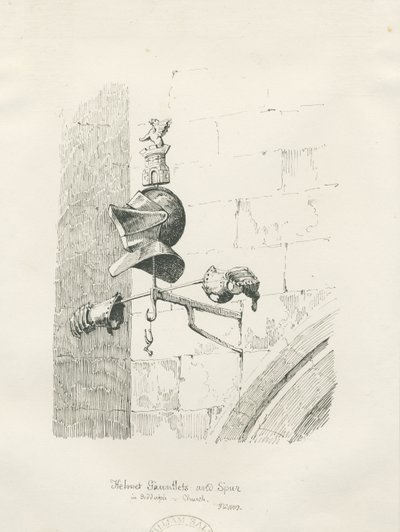 Hrob v Biddulph Church - William Bowyer: kresba perem a tuší od Thomas Peploe Wood