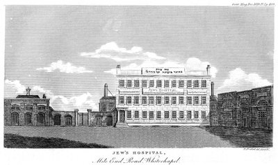 Židovská nemocnice, Mile End Road, Whitechapel, Londýn, konec 18. nebo začátek 19. století. od Thomas Prattent