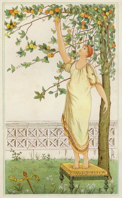 Danae mezi pomerančovníky (barva litho) od Thomas Ralph Spence