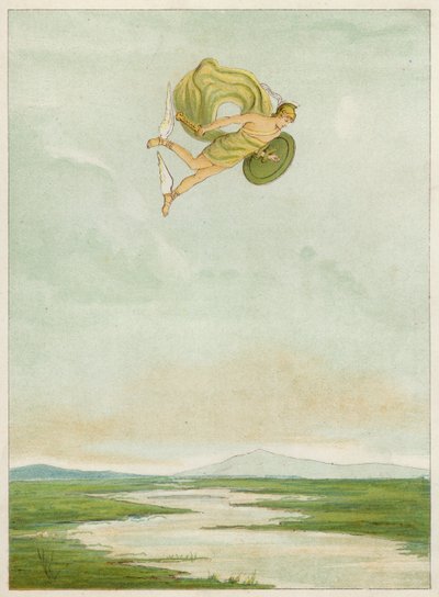Perseus letí zabít Gorgona (barva litho) od Thomas Ralph Spence