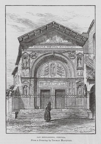 San Bernardino, Perugia (rytina) od Thomas Robert Macquoid