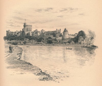 Hrad Windsor od řeky, 1902 od Thomas Robert Way