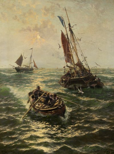 Putting the Catch Ashore (olej na plátně) od Thomas Rose Miles