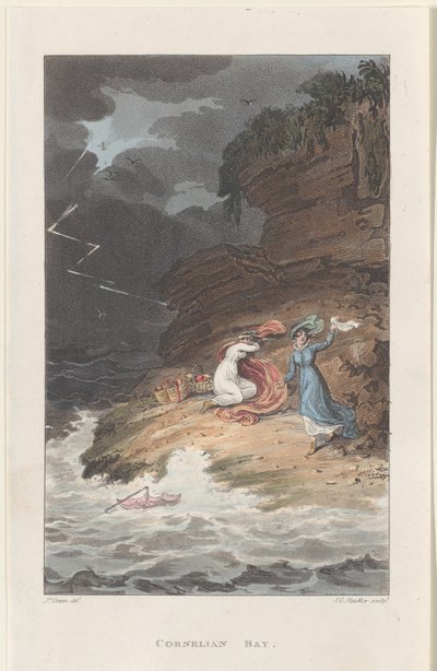 Cornelian Bay, z Poetical Sketches of Scarborough, 1813., 1813. Tvůrci: Thomas Rowlandson, Joseph Constantine Stadler, J. Bluck. od Thomas Rowlandson, Joseph Constantine Stadler, J. Bluck