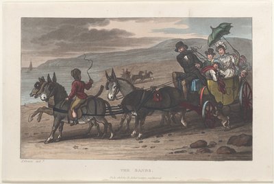 The Sands, from Poetical Sketches of Scarborough, 1813., 1813. Tvůrci: Thomas Rowlandson, Joseph Constantine Stadler, J. Bluck. od Thomas Rowlandson, Joseph Constantine Stadler, J. Bluck