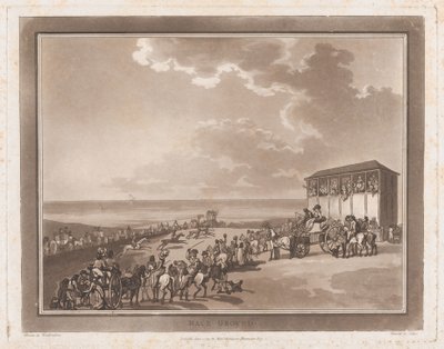 Race Ground An Excursion to Brighthelmstone, 1. června 1790., 1. června 1790. Tvůrci: Thomas Rowlandson, Samuel Alken. od Thomas Rowlandson, Samuel Alken