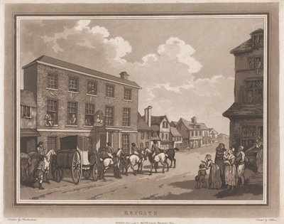 Reigate An Excursion to Brighthelmstone, 1. června 1790., 1. června 1790. Tvůrci: Thomas Rowlandson, Samuel Alken. od Thomas Rowlandson, Samuel Alken