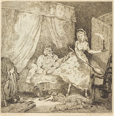 Ohřívač postelí od Thomas Rowlandson